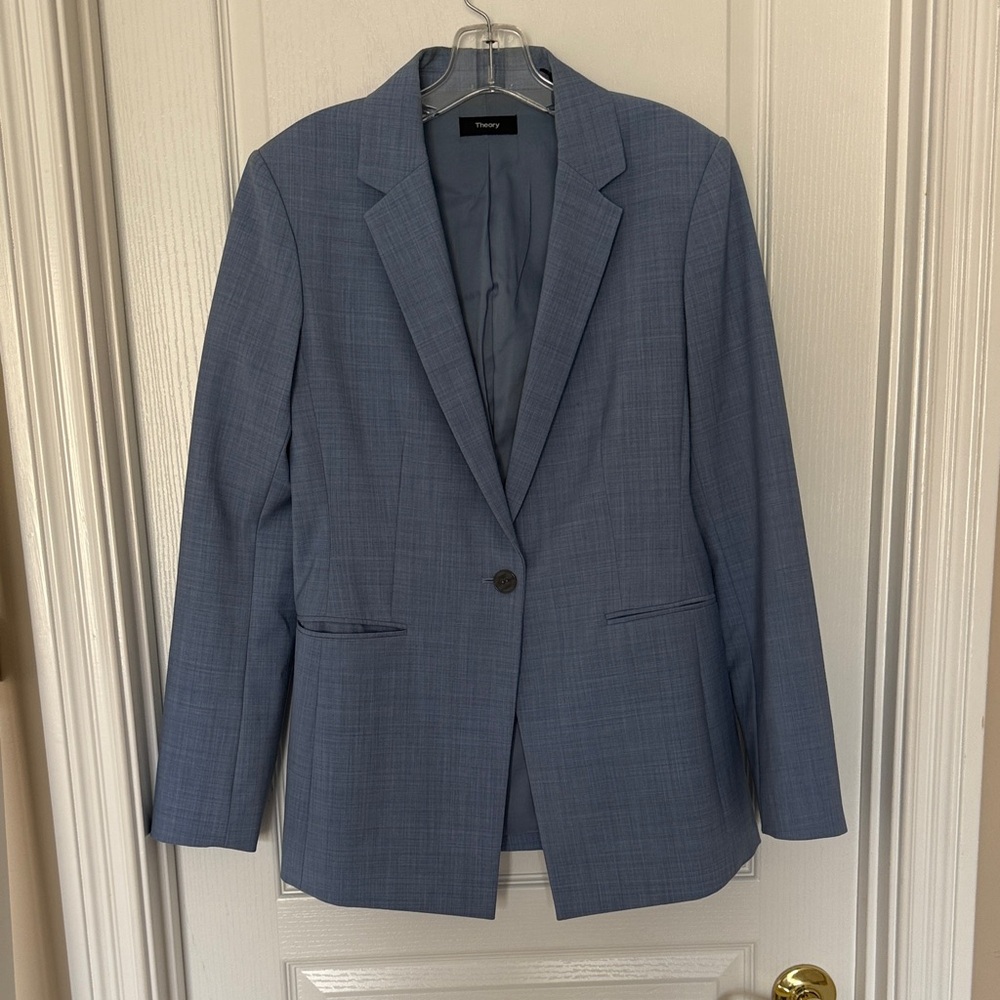 Women's Theory Light Blue Etiennette Blazer Size 8